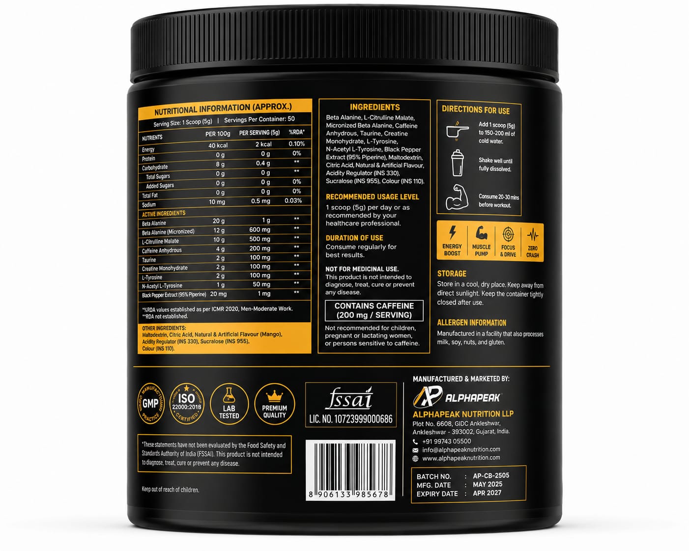 Cyborg Mango Blast Pre-Workout 250g