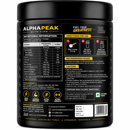 Alphapeak Pre-Workout 216g