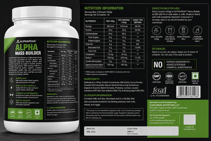 ALPHAPEAK Mass Builder | Weight Gainer | Chocolate